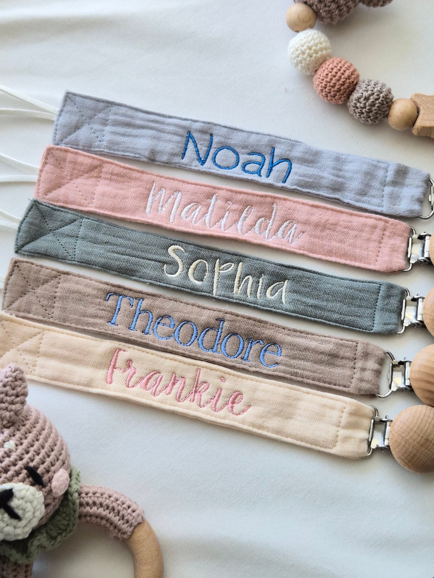 Cotton Pacifier Clip