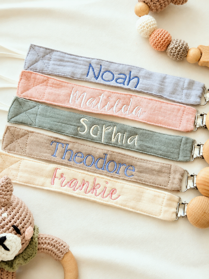Cotton Pacifier Clip - Cream